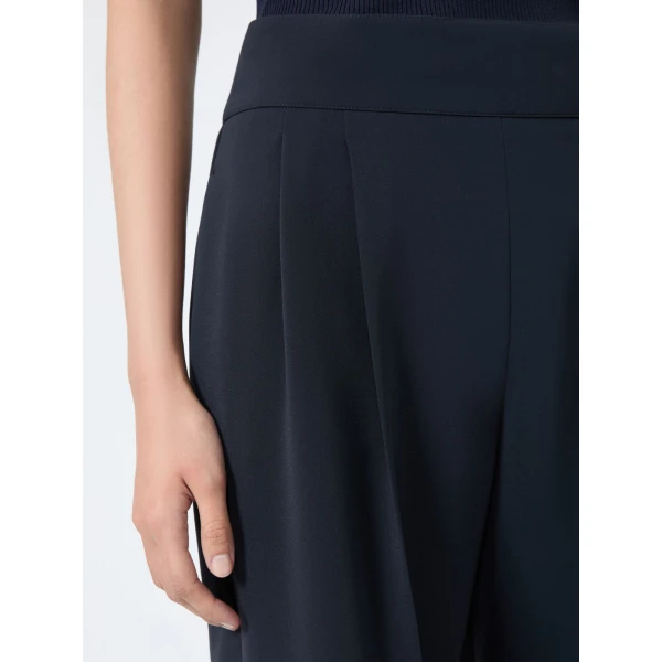 Max Mara Fascia Compact Cady Trousers in Midnight Blue | Tailored pants | Luxury Shoes 