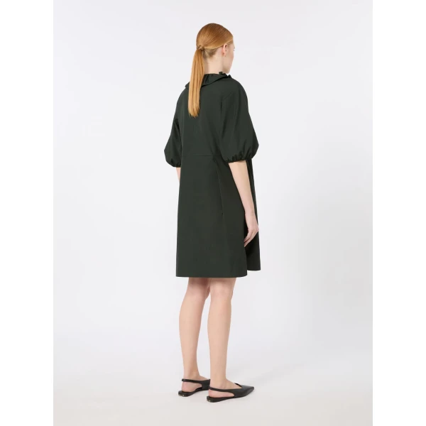 Max Mara Fascino Cotton Poplin Ruffle Mini Dress in Green | Mini Dresses | Luxury Shoes 