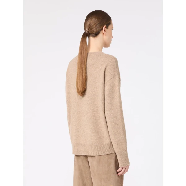 Max Mara Fata Cashmere V-Neck Sweater in Clay | Sweaters | Luxury Shoes 