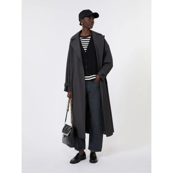 Max Mara Fatto Long Water-Repellent Trench Coat in Black | Trench Coat | Luxury Shoes 