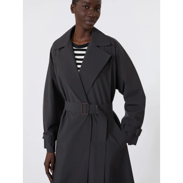 Max Mara Fatto Long Water-Repellent Trench Coat in Black | Trench Coat | Luxury Shoes 