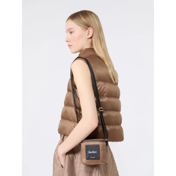 Max Mara Favilla Water-Repellent Padded Cropped Gilet in Honey | Vests | Luxury Shoes 