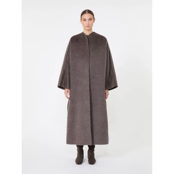 Max Mara Febo Oversized Camel and Mohair Coat in Mud | Wool Coat | Luxury Shoes 