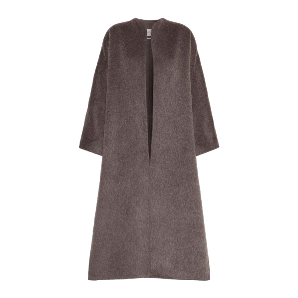 Max Mara Febo Oversized Camel and Mohair Coat in Mud | Wool Coat | Luxury Shoes 