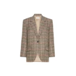 Max Mara Febo Prince of Wales Check Wool Blazer in Camel | Blazers | Luxury Shoes 