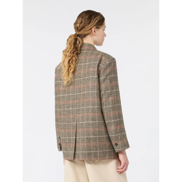 Max Mara Febo Prince of Wales Check Wool Blazer in Camel | Blazers | Luxury Shoes 