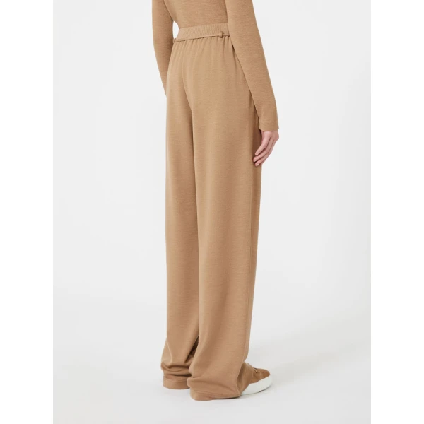 Max Mara Feltre Double Wool Jersey Trousers in Camel | Wide leg pants | Luxury Shoes 