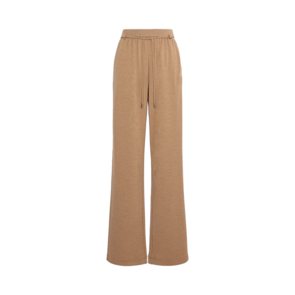 Max Mara Feltre Double Wool Jersey Trousers in Camel | Wide leg pants | Luxury Shoes 