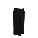 Max Mara Fenice Draped Wool Twill Pencil Skirt in Black | Pencil Skirts | Luxury Shoes 
