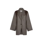 Max Mara Fenice Oversized Double Wool Jacket in Brown Grey | Blazers | Luxury Shoes 