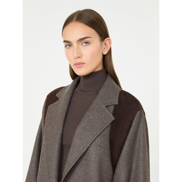 Max Mara Fenice Oversized Double Wool Jacket in Brown Grey | Blazers | Luxury Shoes 