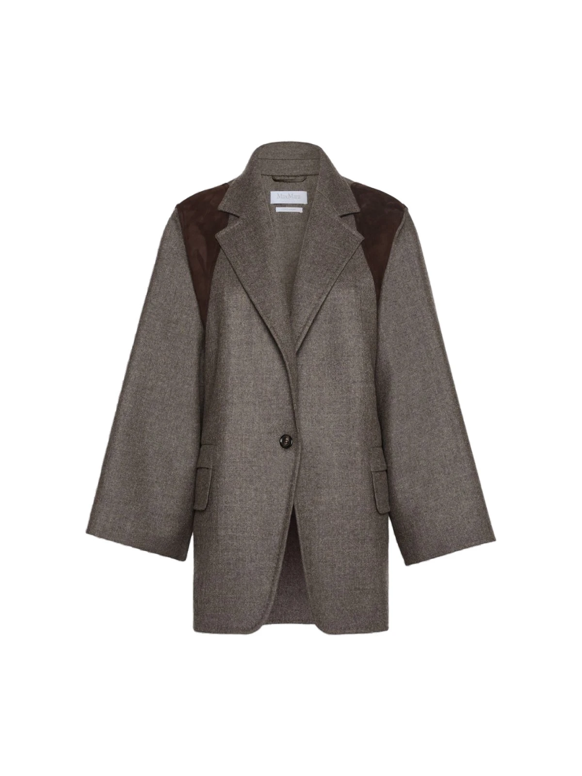 Max Mara Fenice Oversized Double Wool Jacket in Brown Grey Max Mara Fenice Oversized Double Wool Jacket in Brown Grey | Blazers | Luxury Shoes