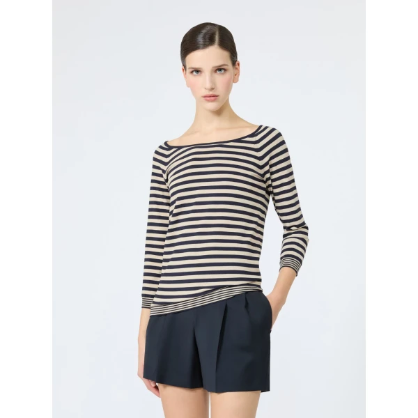 Max Mara Fenice Viscose Sweater with Scarf in Stone Grey | Sweaters | Luxury Shoes 