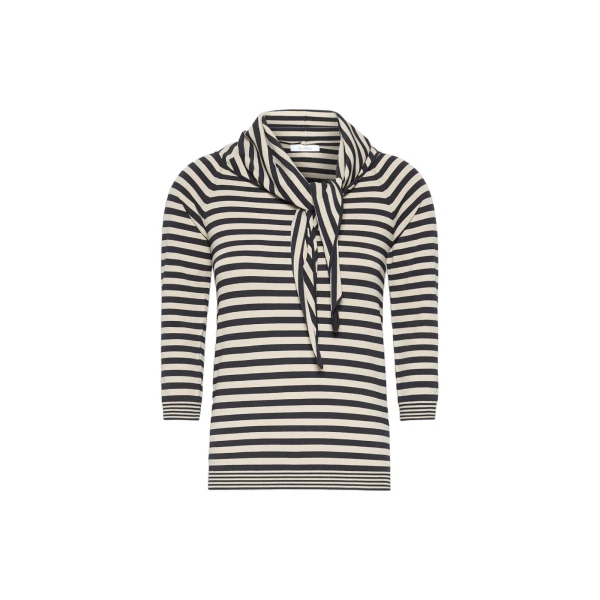 Fenice Viscose Sweater with Scarf in Stone Grey