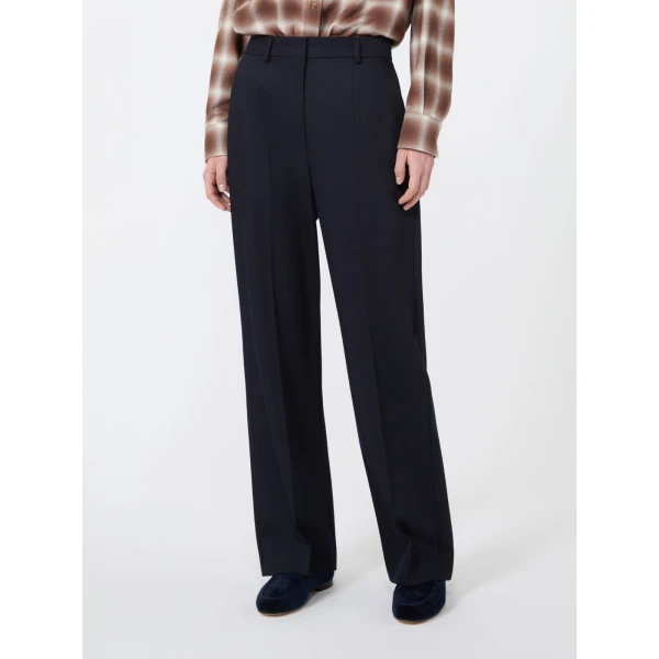 Max Mara Fenice Wool Cavalry Twill Trousers in Ultramarine | Tailored pants | Luxury Shoes 