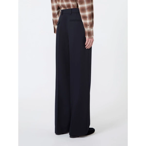 Max Mara Fenice Wool Cavalry Twill Trousers in Ultramarine | Tailored pants | Luxury Shoes 