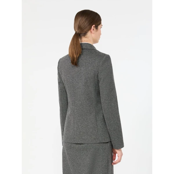 Max Mara Feroce Jacquard Jersey Blazer in Medium Grey | Blazers | Luxury Shoes 