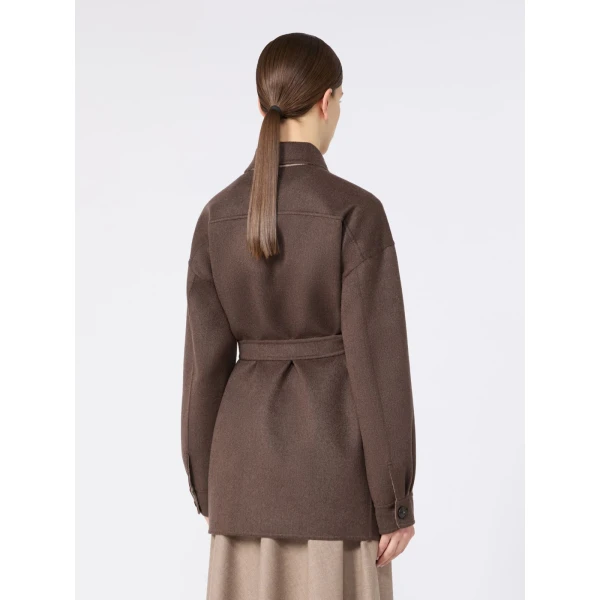Max Mara Fervore Single-Breasted Cashmere Foule Jacket in Dark Brown | Blazers | Luxury Shoes 