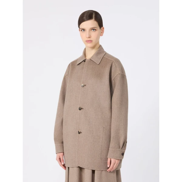 Max Mara Fervore Single-Breasted Cashmere Foule Jacket in Dark Brown | Blazers | Luxury Shoes 