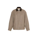 Max Mara Festa Houndstooth Wool Bomber Jacket in Brown | Jackets | Luxury Shoes 