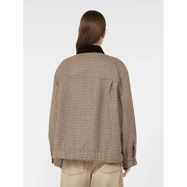 Max Mara Festa Houndstooth Wool Bomber Jacket in Brown | Jackets | Luxury Shoes 