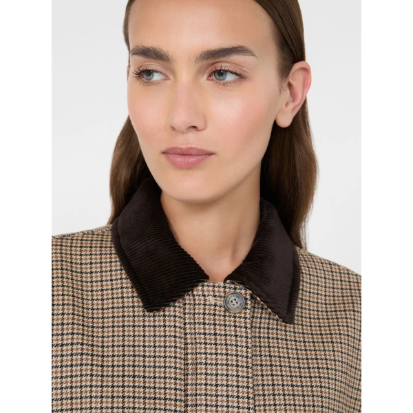 Max Mara Festa Houndstooth Wool Bomber Jacket in Brown | Jackets | Luxury Shoes 