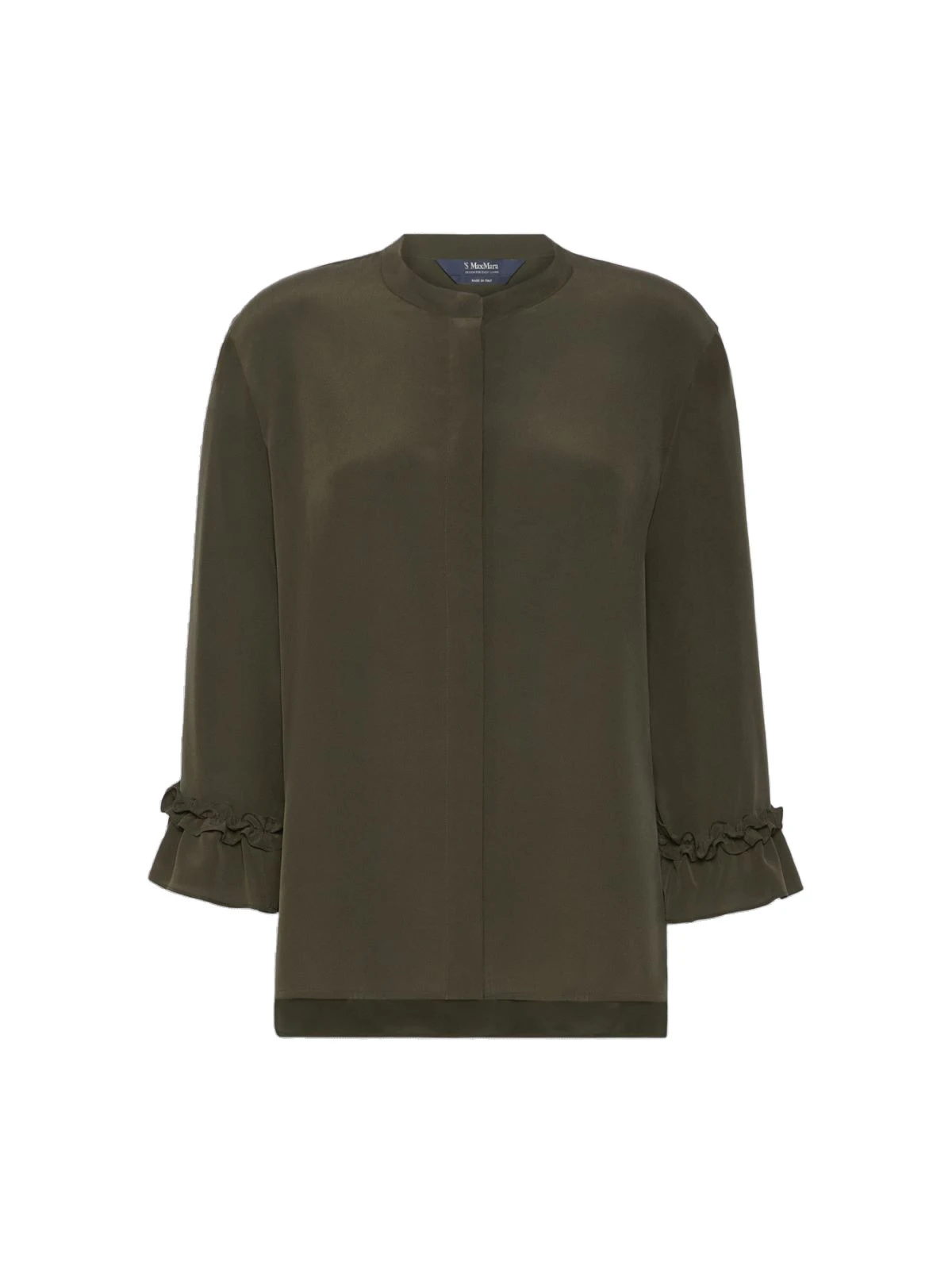 Max Mara Fiabe Silk Crepe de Chine Shirt in Khaki Max Mara Fiabe Silk Crepe de Chine Shirt in Khaki | Shirts | Luxury Shoes