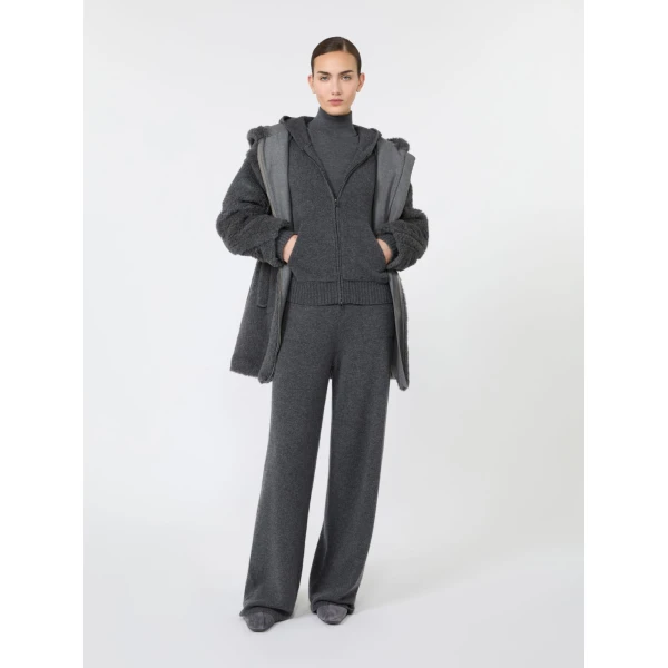 Max Mara Fiabe Wide Cashmere Trousers in Dark Grey | Wide leg pants | Luxury Shoes 