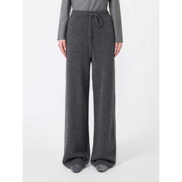 Max Mara Fiabe Wide Cashmere Trousers in Dark Grey | Wide leg pants | Luxury Shoes 