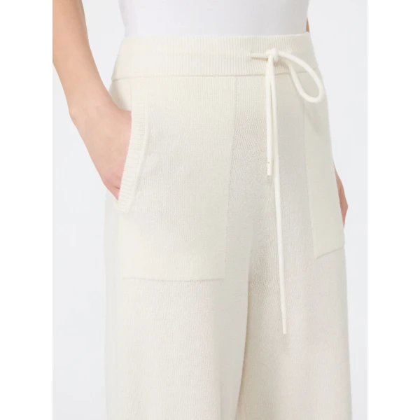 Max Mara Fiabe Wide Cashmere Trousers in White | Wide leg pants | Luxury Shoes 