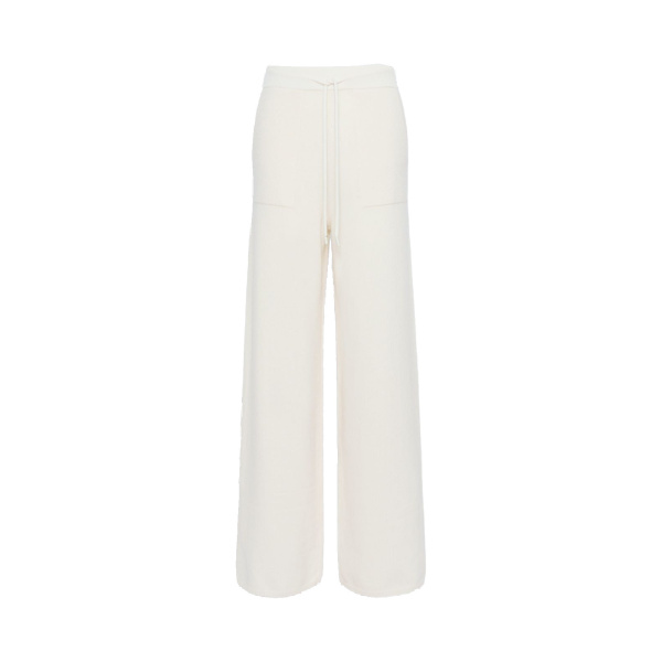 Max Mara Fiabe Wide Cashmere Trousers in White | Wide leg pants | Luxury Shoes 