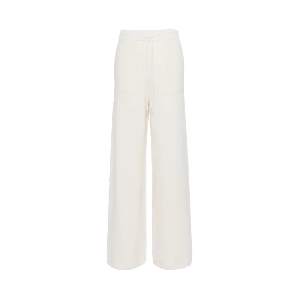 Fiabe Wide Cashmere Trousers in White