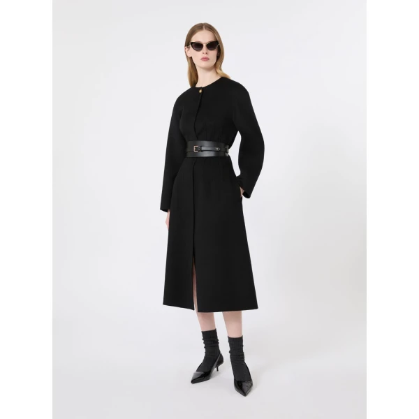 Max Mara Fiacre Wool, Cashmere and Silk Redingote Coat in Black | Wool Coat | Luxury Shoes 