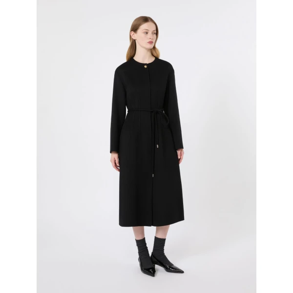 Max Mara Fiacre Wool, Cashmere and Silk Redingote Coat in Black | Wool Coat | Luxury Shoes 