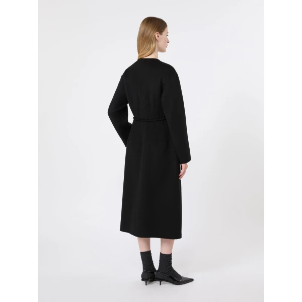 Max Mara Fiacre Wool, Cashmere and Silk Redingote Coat in Black | Wool Coat | Luxury Shoes 