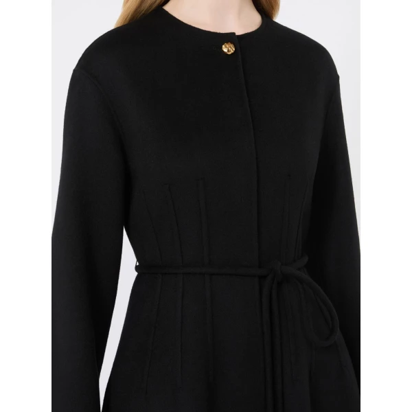 Max Mara Fiacre Wool, Cashmere and Silk Redingote Coat in Black | Wool Coat | Luxury Shoes 