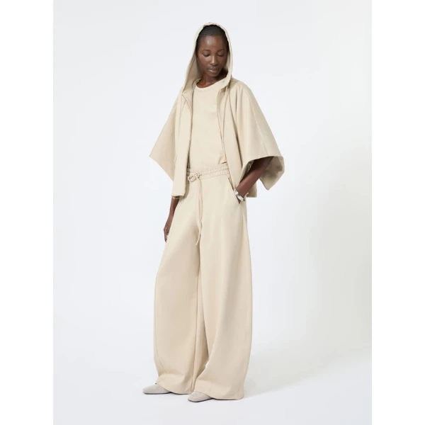 Max Mara Fidato Technical Cotton Jersey Boxy Sweater in Stone Grey | Sweaters | Luxury Shoes 