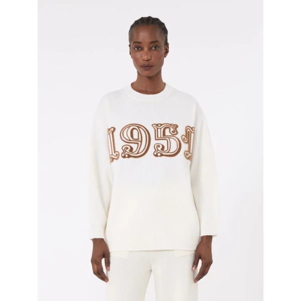 Max Mara Fido Wool and Cashmere Jumper in White | Sweaters | Luxury Shoes 