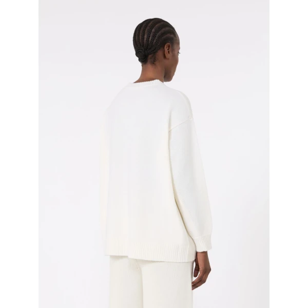 Max Mara Fido Wool and Cashmere Jumper in White | Sweaters | Luxury Shoes 