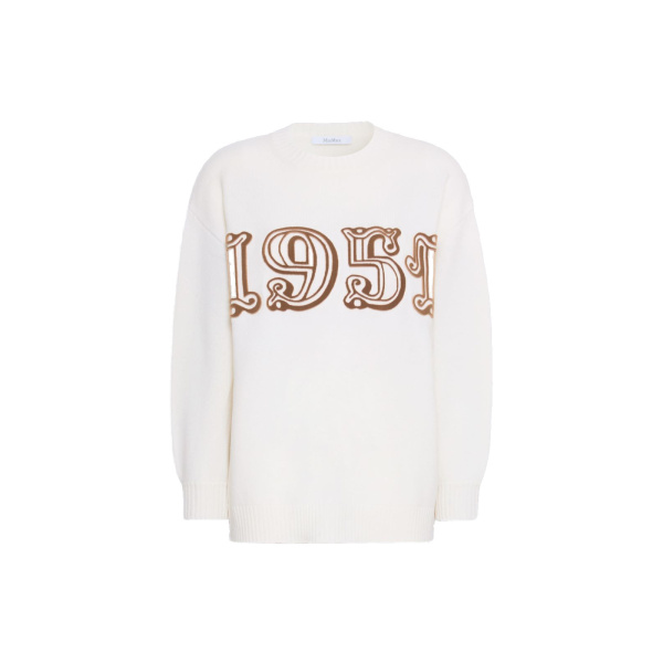 Max Mara Fido Wool and Cashmere Jumper in White | Sweaters | Luxury Shoes 