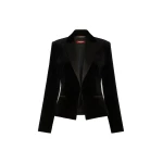 Max Mara Filante Velvet Tuxedo Jacket in Black | Blazers | Luxury Shoes 
