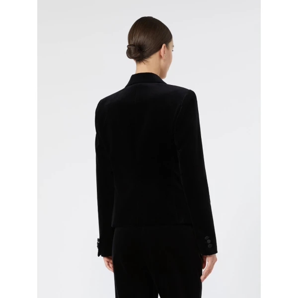 Max Mara Filante Velvet Tuxedo Jacket in Black | Blazers | Luxury Shoes 