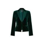 Max Mara Filante Velvet Tuxedo Jacket in Emerald | Blazers | Luxury Shoes 
