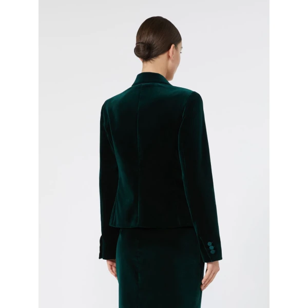 Max Mara Filante Velvet Tuxedo Jacket in Emerald | Blazers | Luxury Shoes 