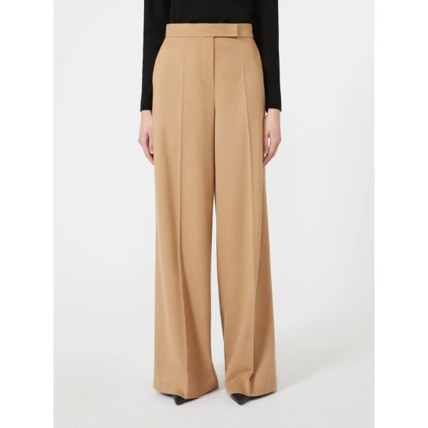 Max Mara Filato Wide Sable-Look Camel Trousers in Camel | Wide leg pants | Luxury Shoes 