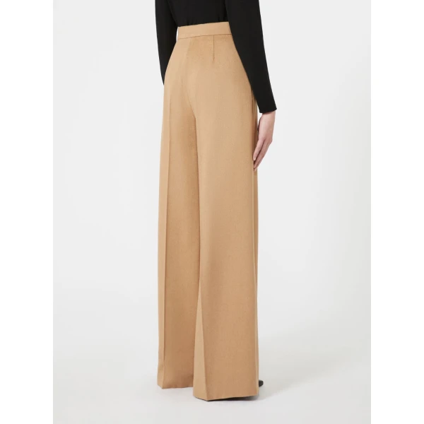 Max Mara Filato Wide Sable-Look Camel Trousers in Camel | Wide leg pants | Luxury Shoes 
