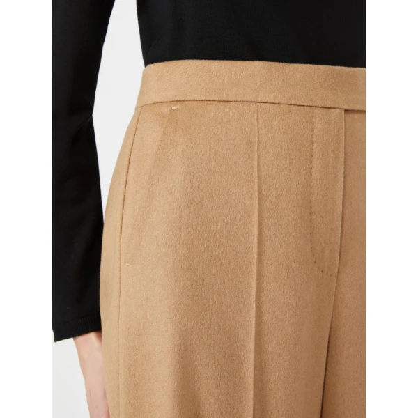 Max Mara Filato Wide Sable-Look Camel Trousers in Camel | Wide leg pants | Luxury Shoes 