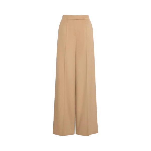 Filato Wide Sable-Look Camel Trousers in Camel