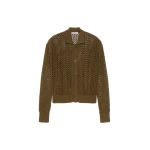 Max Mara Film Cotton Cordonnet Cardigan in Khaki | Cardigan | Luxury Shoes 
