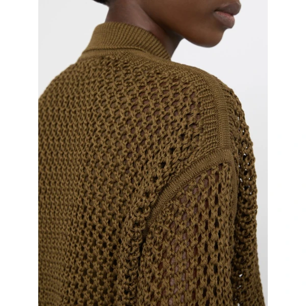 Max Mara Film Cotton Cordonnet Cardigan in Khaki | Cardigan | Luxury Shoes 